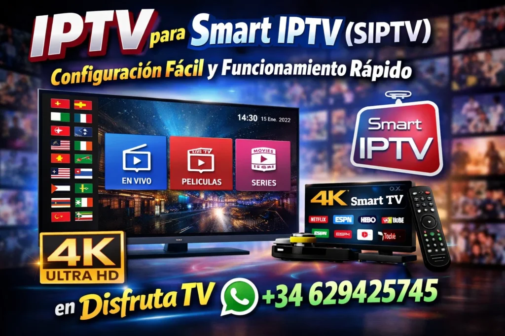 IPTV para Smart IPTV (SIPTV) – Configuración Fácil y Funcionamiento Rápido 4K