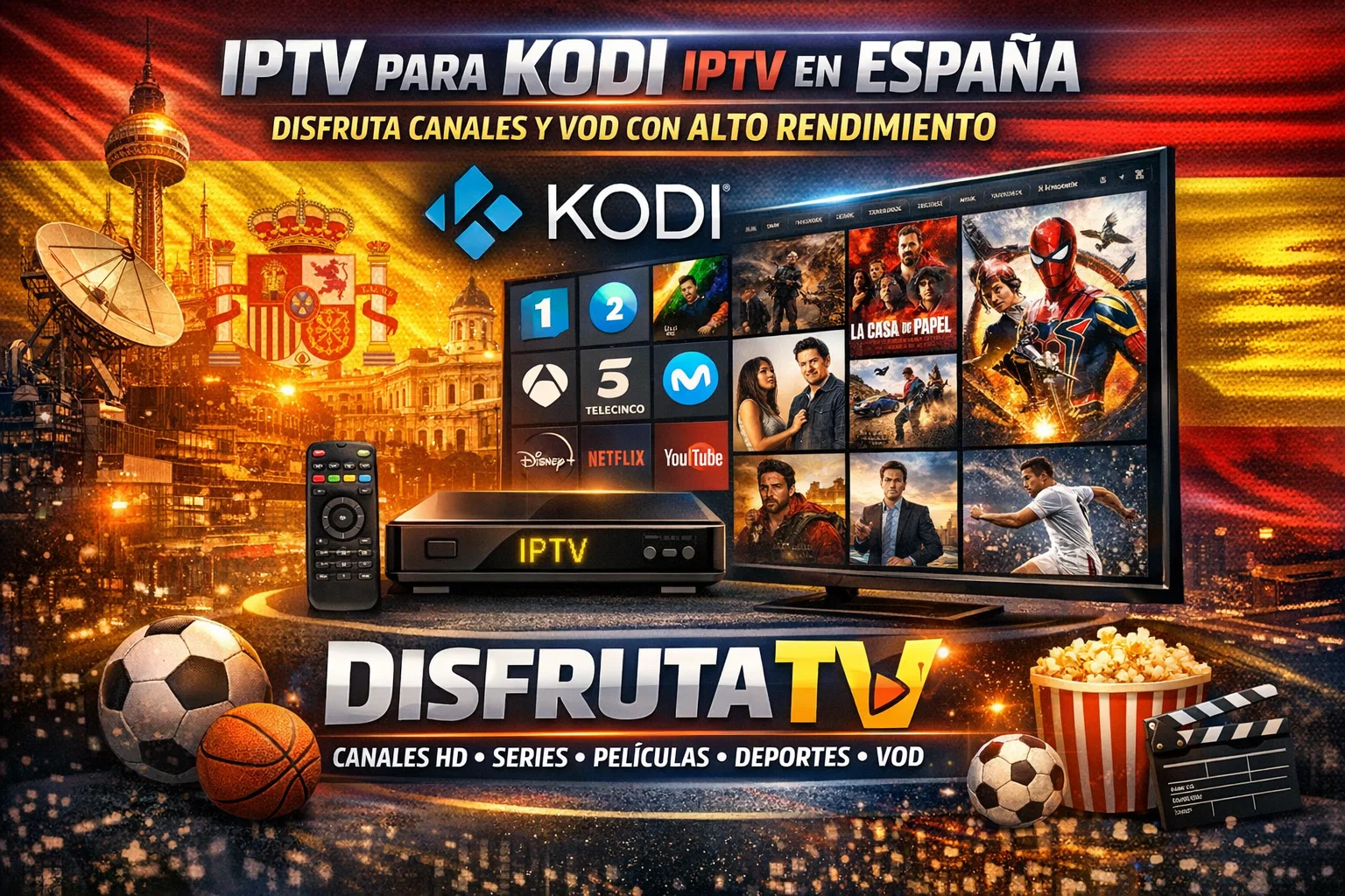 IPTV para Kodi IPTV en España – Disfruta Canales y VOD con Alto Rendimiento