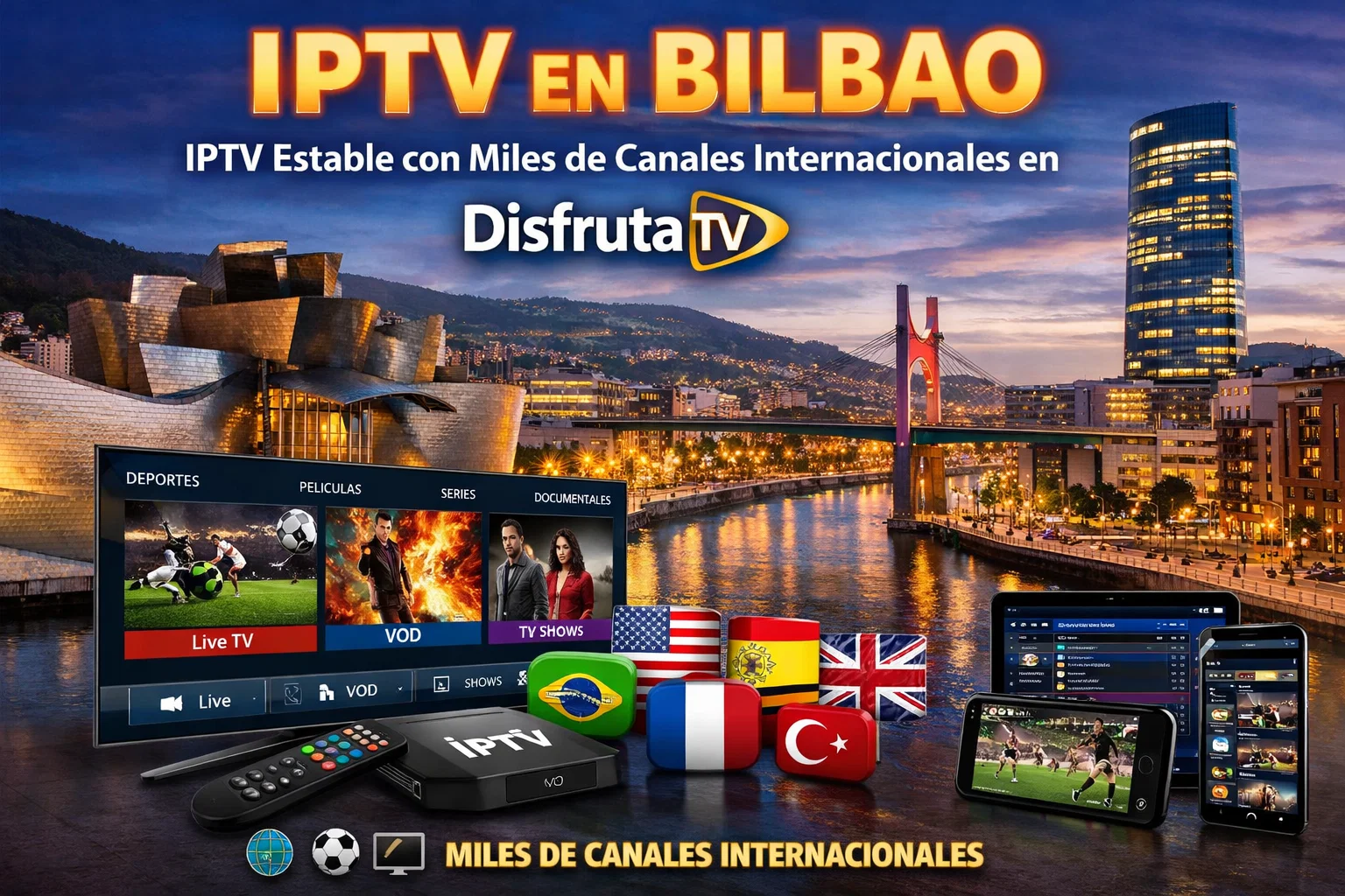 IPTV en Bilbao – IPTV Estable con Miles de Canales Internacionales